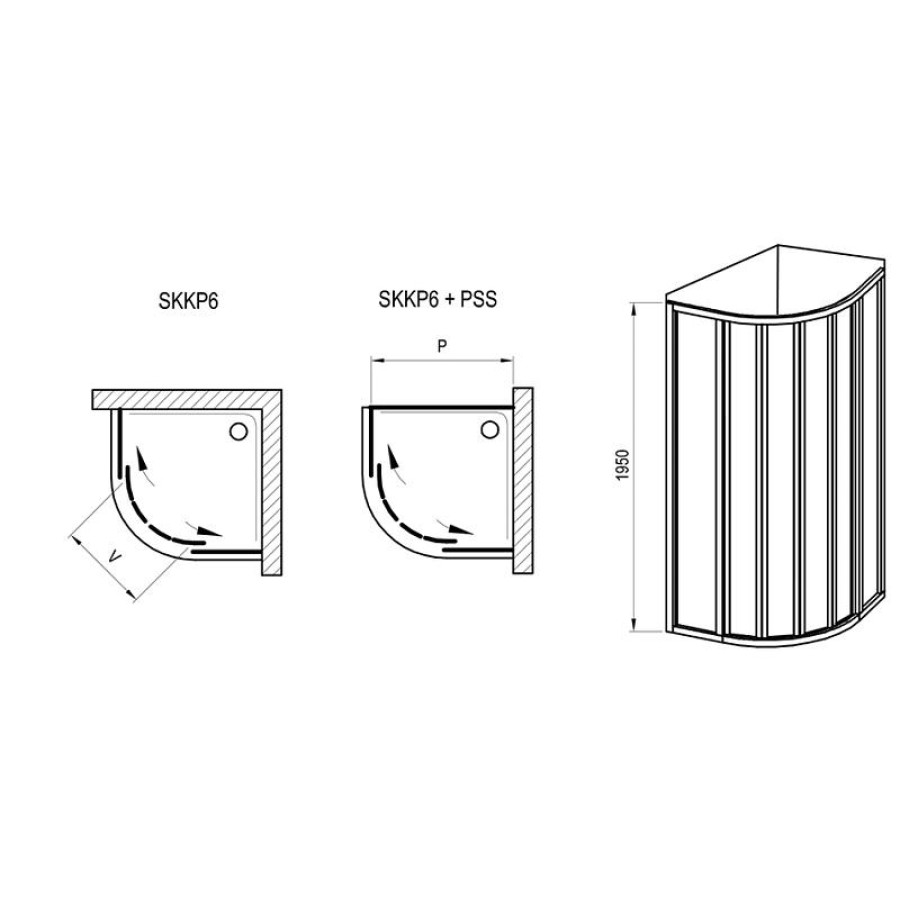 Душевой уголок Ravak Supernova SKKP6-90 90x90 3207O302Z1 профиль Черный стекло Transparent