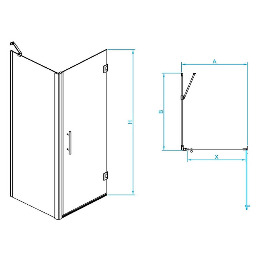 Душевой уголок RGW Passage PA-36B 80x120 41083682-014 профиль Черный стекло прозрачное