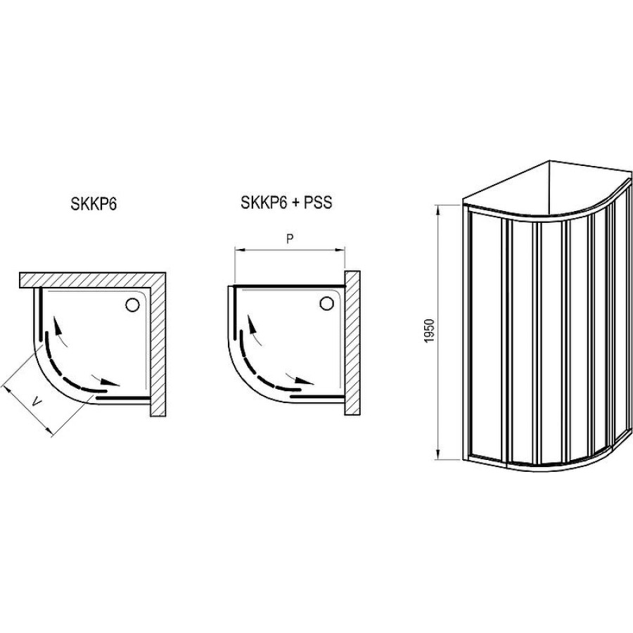 Душевой уголок Ravak Supernova SKKP6-90 90x90 3207O10211 профиль Белый витраж пластик Pearl