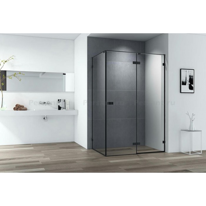 Душевой уголок Cezares Bellagio 140x100 BELLAGIO-AH-1-140/100-C-NERO профиль черный стекло прозрачное