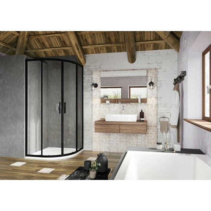 Душевой уголок Ravak Blix BLSCP4-90 90x90 X3BM70300Z1 профиль Черный стекло Transparent