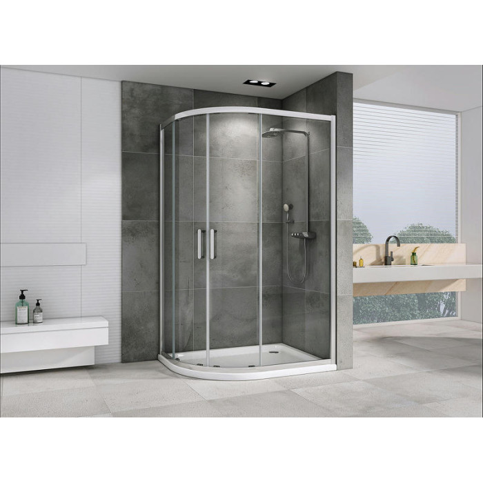 Душевой уголок Abber Schwarzer Diamant 110x80 AG01118 профиль Хром стекло прозрачное