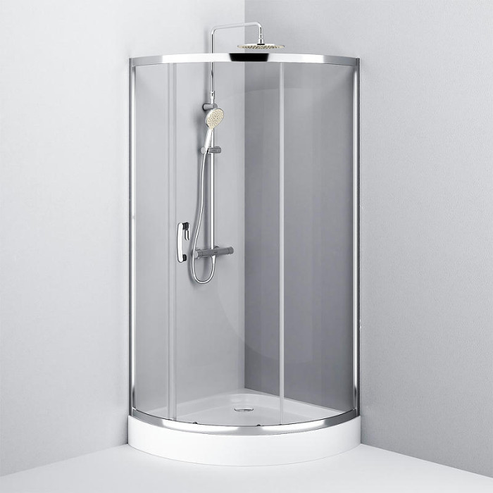 Душевой уголок AM.PM Like Solo Slide 90x90 W83G-315-090CT профиль Хром глянцевый стекло прозрачное