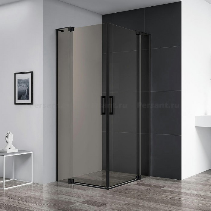 Душевой уголок Cezares Slider 90x90 SLIDER-A-2-90/100-BR-NERO профиль Черный матовый стекло бронзовое