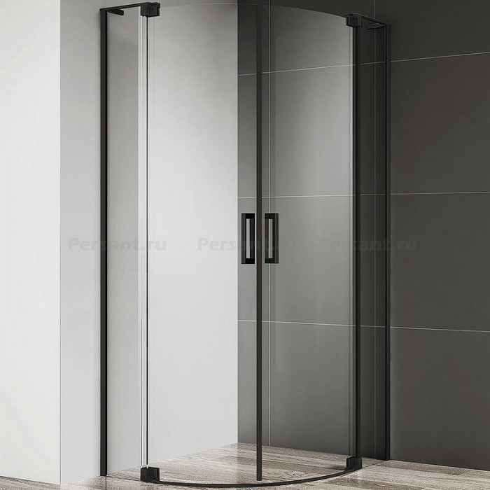 Душевой уголок Cezares Slider 85x85 SLIDER-R-2-80/90-C-NERO профиль черный стекло прозрачное