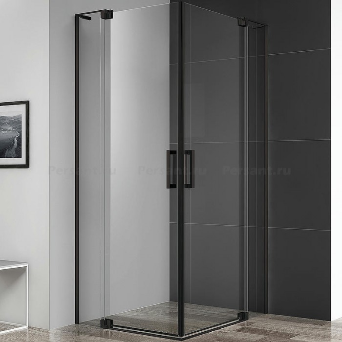 Душевой уголок Cezares Slider 75x85 SLIDER-AH-2-70/80-80/90-C-NERO профиль черный стекло прозрачное
