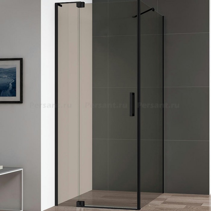 Душевой уголок Cezares Slider 110x80 SLIDER-AH-1-80-100/110-BR-NERO профиль черный стекло бронзовое