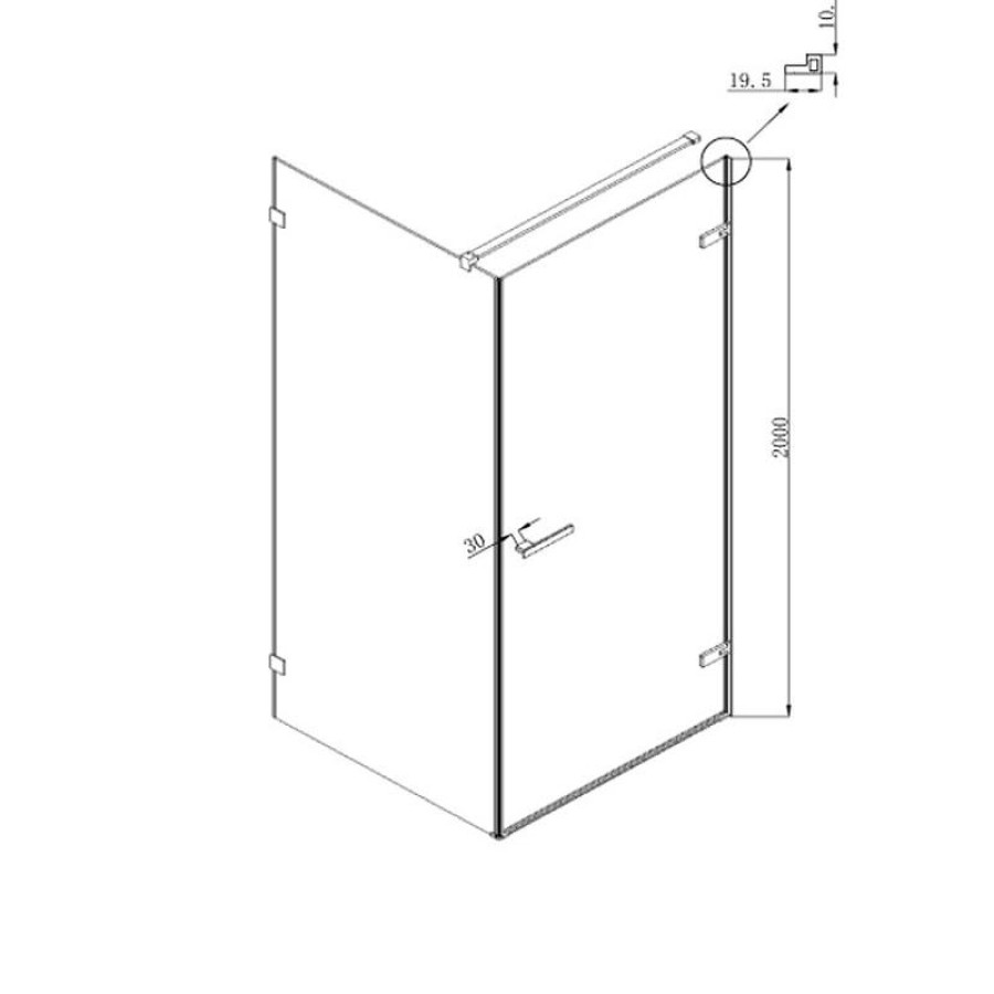 Душевой уголок Ambassador Abner 90x90 10011101R профиль Хром стекло прозрачное