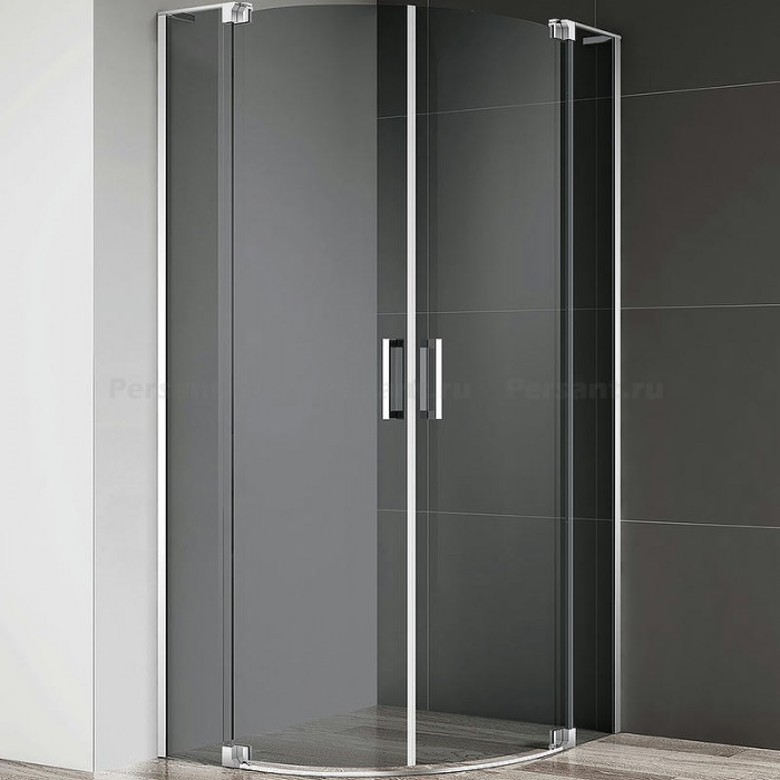 Душевой уголок Cezares Slider 95x95 SLIDER-R-2-90/100-GRIGIO-Cr профиль хром стекло серое