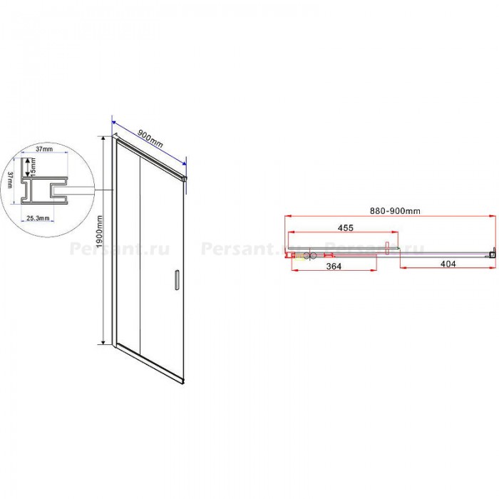 Душевой уголок Vincea Garda 120x90 VSS-1G9012CLB профиль Черный стекло прозрачное
