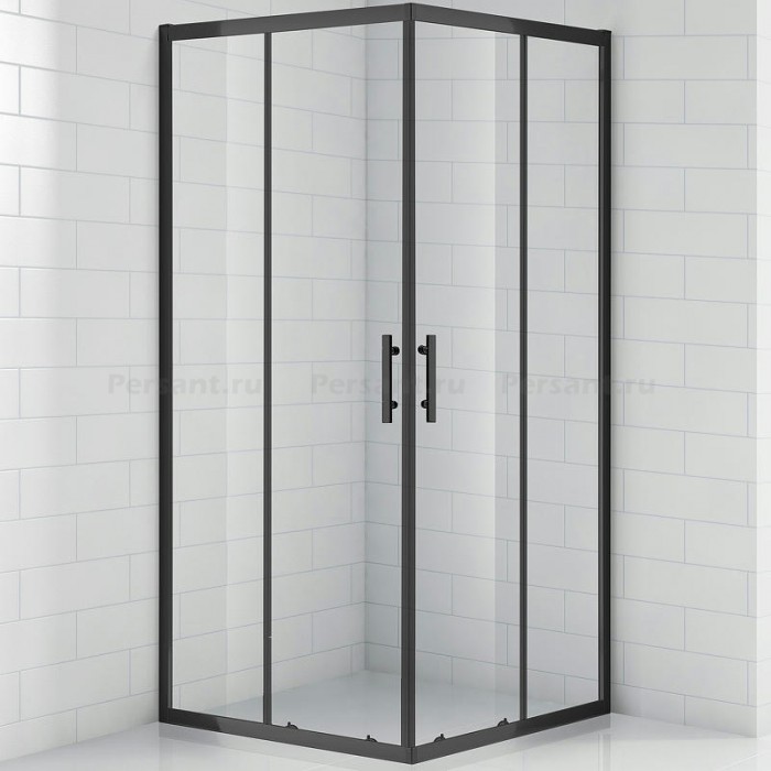 Душевой уголок Cezares Eco 100x100 ECO-O-A-2-100-C-NERO профиль черный стекло прозрачное