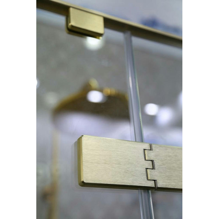 Душевой уголок Cezares Bellagio 140x100 BELLAGIO-AH-1-140/100-C-BORO золото брашированное стекло прозрачное