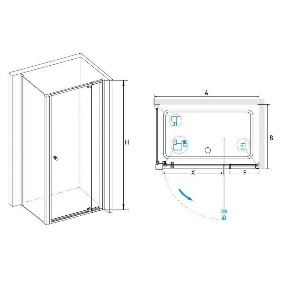 Душевой уголок RGW Passage PA-44 90x80 04084498-011 профиль Хром стекло прозрачное