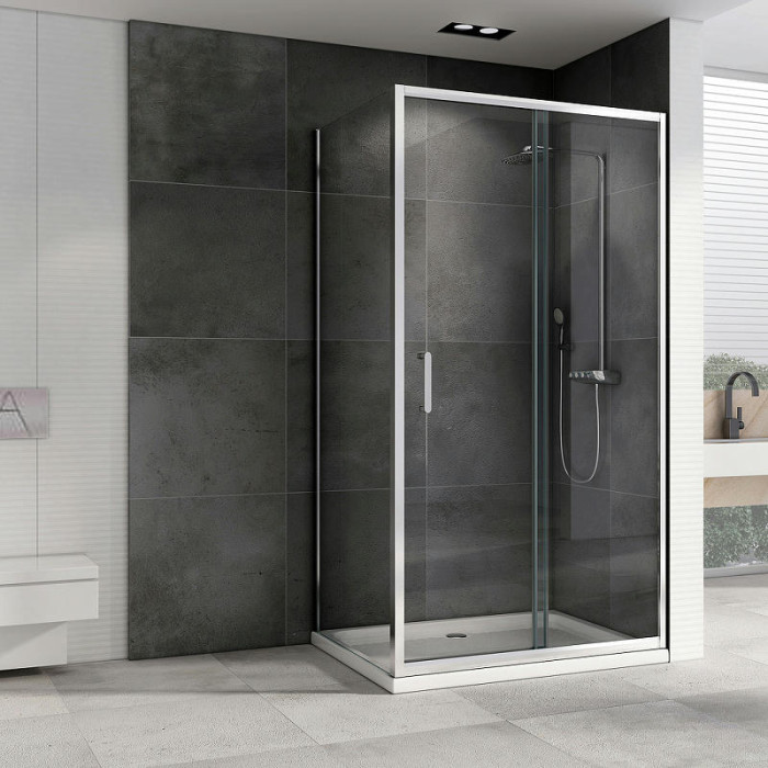 Душевой уголок Abber Schwarzer Diamant 110x70 AG301105-S705 профиль Хром стекло прозрачное