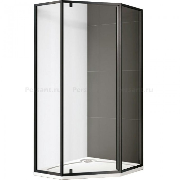 Душевой уголок Cezares Eco 90х90 ECO-O-P-1-90-C-NERO профиль черный стекло прозрачное