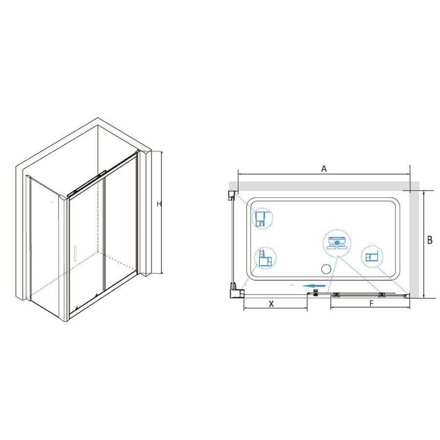 Душевой уголок RGW Classic CL-48-1 120x100 320948102-011 профиль Хром стекло прозрачное