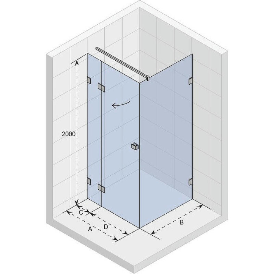 Душевой уголок Riho SZ Scandic NXT Х203 137х87 L G001069120 (GX09024C1) профиль Хром стекло прозрачное