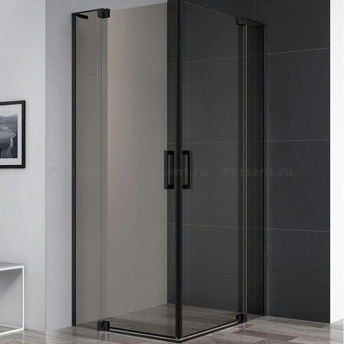 Душевой уголок Cezares Slider 90x90 SLIDER-A-2-90/100-BR-NERO профиль Черный матовый стекло бронзовое