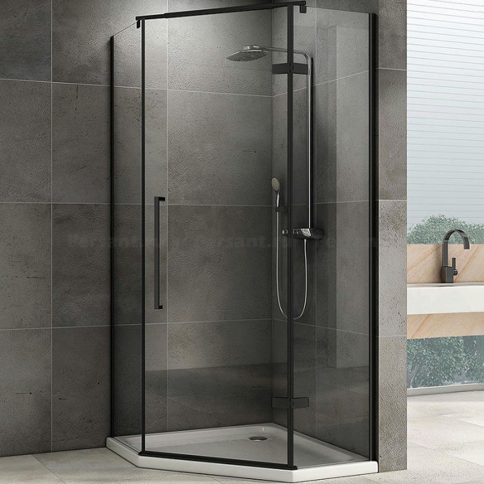 Душевой уголок Abber Ewiges Wasser 80х80 AG05080B профиль Черный стекло прозрачное
