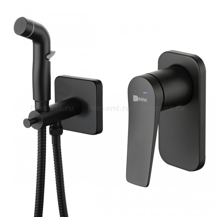 Гигиенический душ со смесителем Lemark Bronx LM3719BL черный матовый