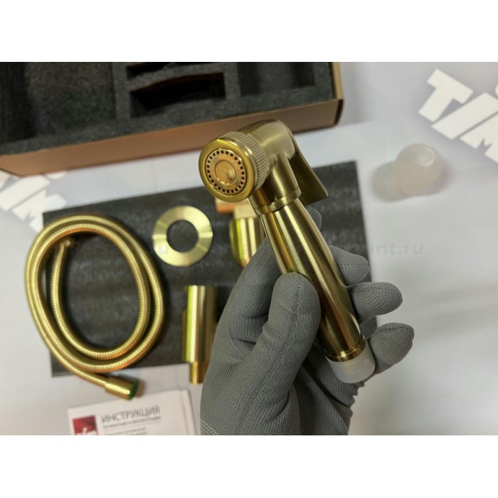 Гигиенический душ со смесителем Timo Saona 2389/17SM золото матовое