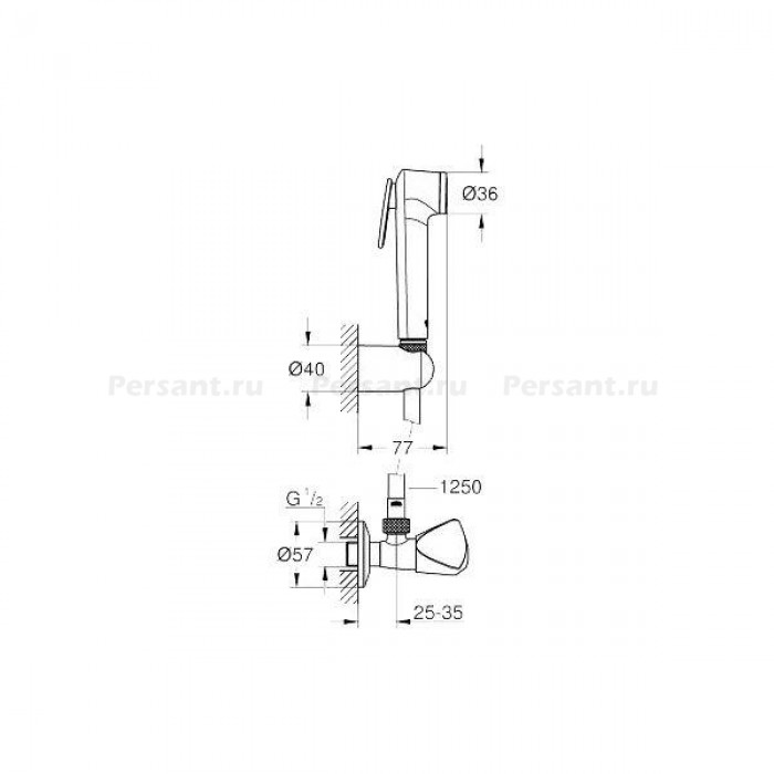 Гигиенический душ без смесителя Grohe Tempesta-F 27514001