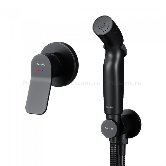 Гигиенический душ со смесителем AM.PM X-Joy F40H85A22 черный матовый