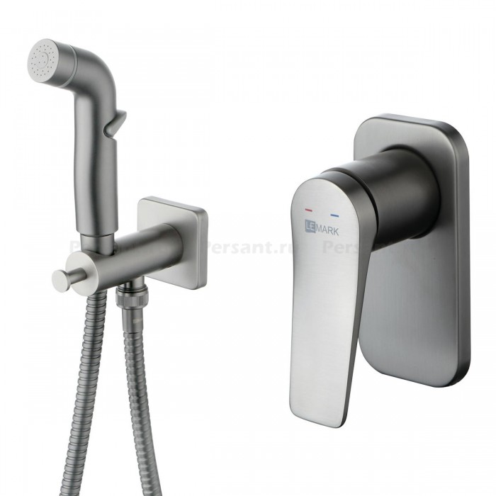Гигиенический душ со смесителем Lemark Bronx LM3719GM графит