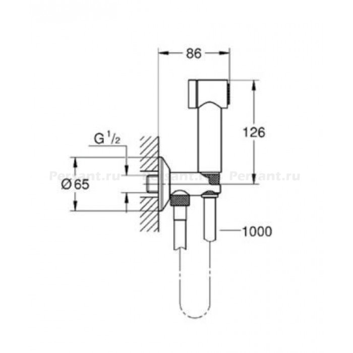 Гигиенический душ без смесителя Grohe Sena Trigger Spray 26332000 с клапаном aquastop