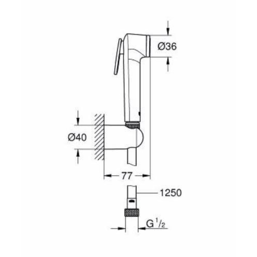 Гигиенический душ Grohe Tempesta-F Trigger Spray 26356IL0 с держателем и шлангом