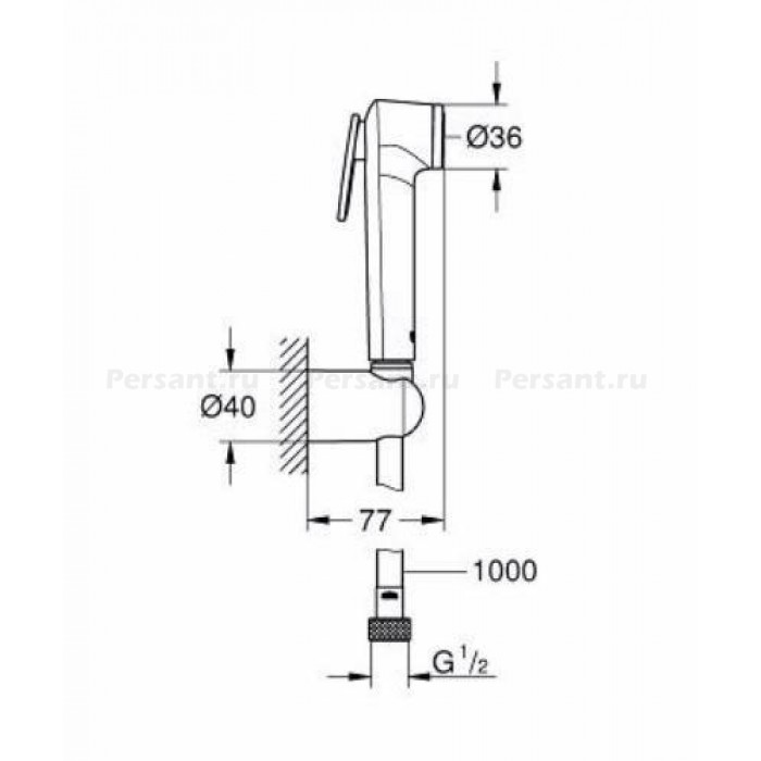 Гигиенический душ Grohe Tempesta-F Trigger Spray 26355IL0 с держателем и шлангом