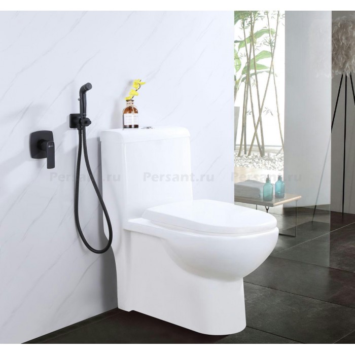 Гигиенический душ со смесителем Lemark Ursus LM7219BL черный матовый