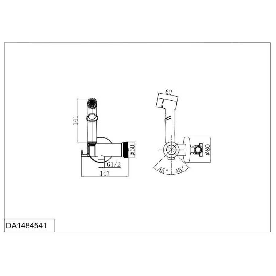 Смеситель с гигиеническим душем D&K Bayern.Alfeld DA1484541 хром