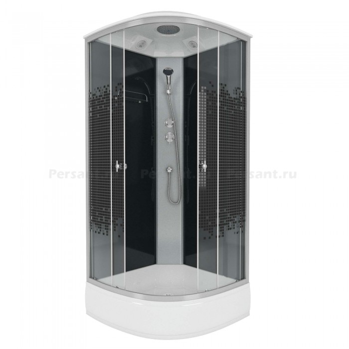 Душевая кабина Niagara Eco NG-3504-14BLACK (90х90х215) средний поддон, стекло мозаика