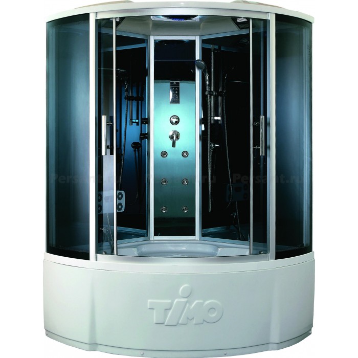 Душевой бокс Timo Standart 150x150 T-1155, гидромассаж ног и спины, стекло тонированное