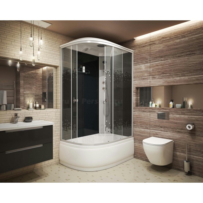 Душевая кабина Niagara Eco NG-7510-14R BLACK (120х80х215) высокий поддон, стекло мозаика