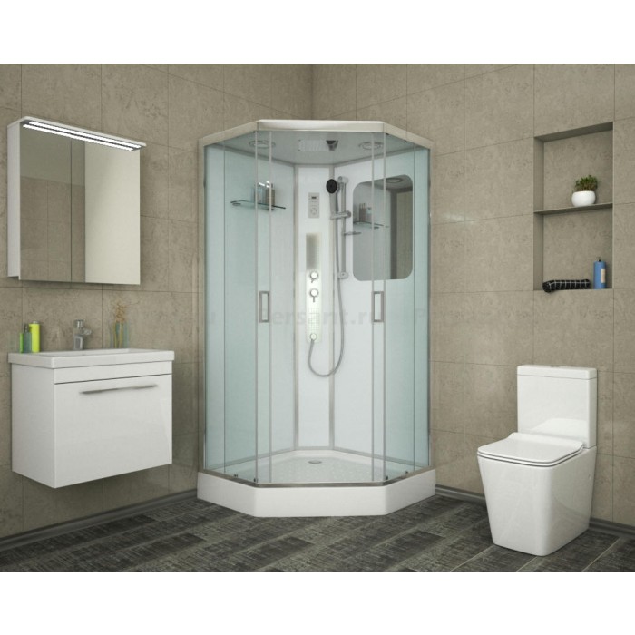 Душевая кабина Niagara Premium NG-6002-01GD (100х100х220) низкий поддон, стекло прозрачное