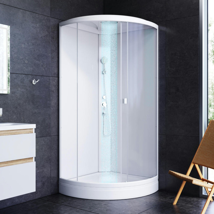 Душевая кабина AM.PM X-Joy W88C-301-090WT64 стекло прозрачное, профиль белый