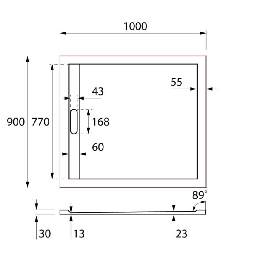 Панель для поддона Cezares TRAY-AS-AH-100/90-100-SCR