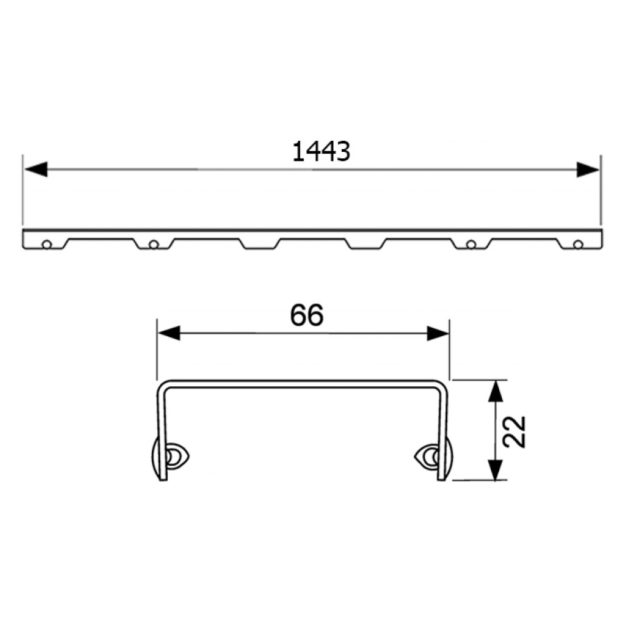 Решетка Tece TECEdrainline Lines 601520 150 нержавеющая сталь глянцевая