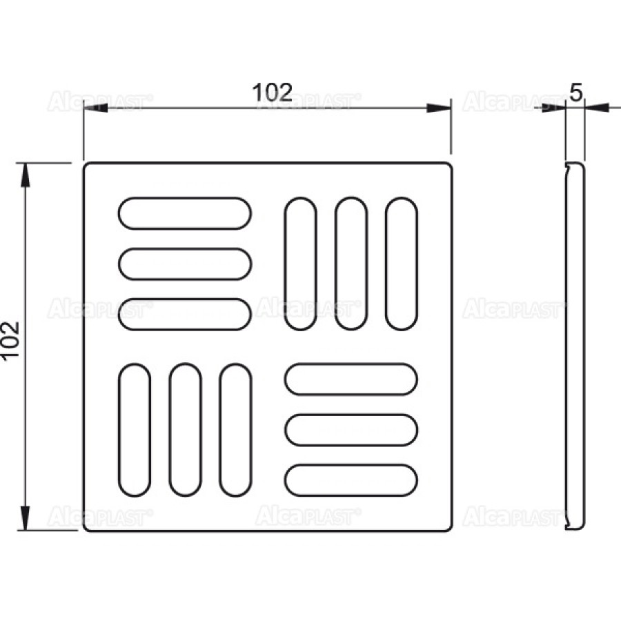 Решетка AlcaPlast MPV004 нержавеющая сталь