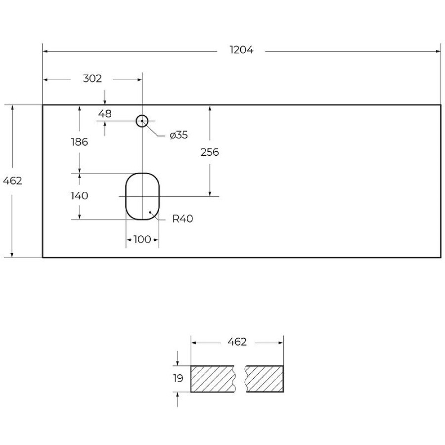 Столешница под раковину BelBagno 120 EK-120-AS-BL-L Bianco Lucido