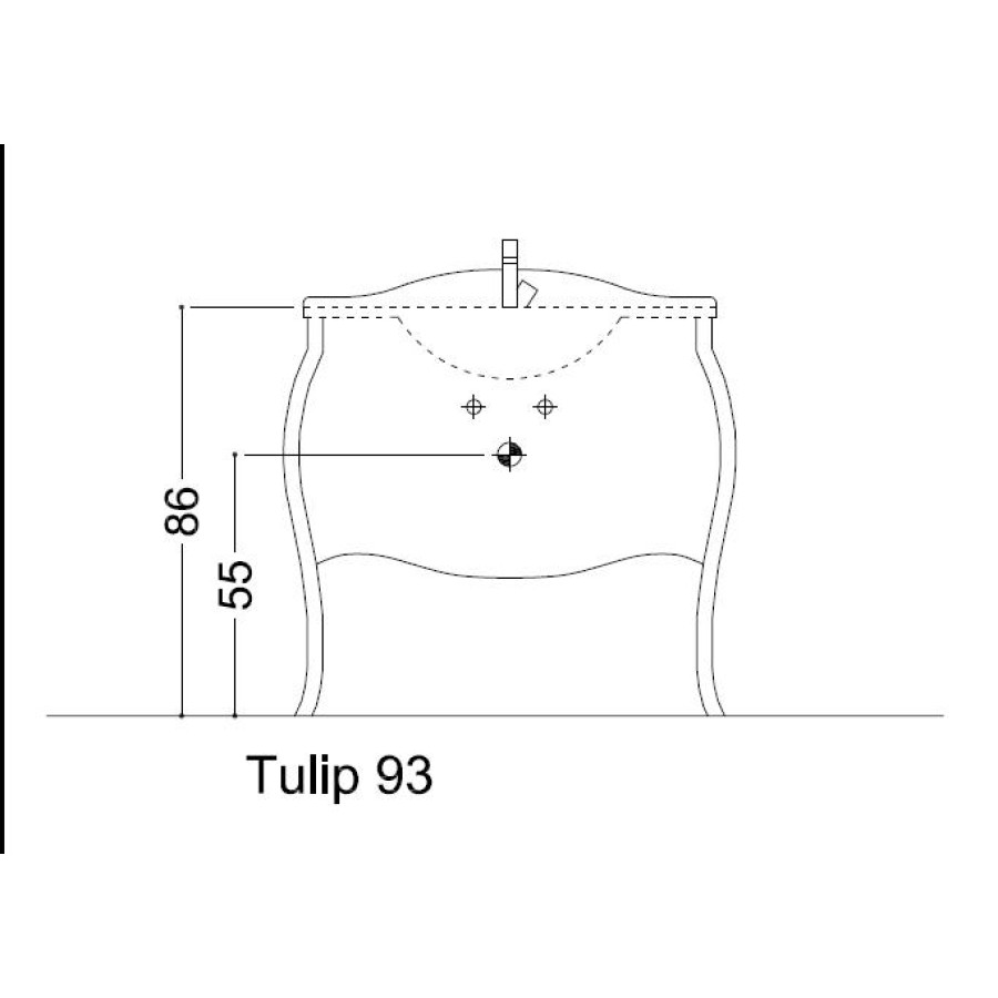 Мраморная столешница Cezares TULIP 93 TULIPTOP93MARQ