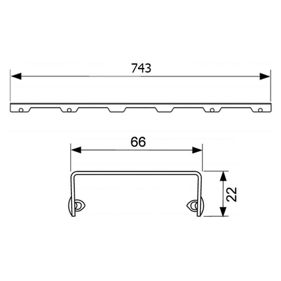 Решетка Tece TECEdrainline Royal 600841 80 нержавеющая сталь матовая