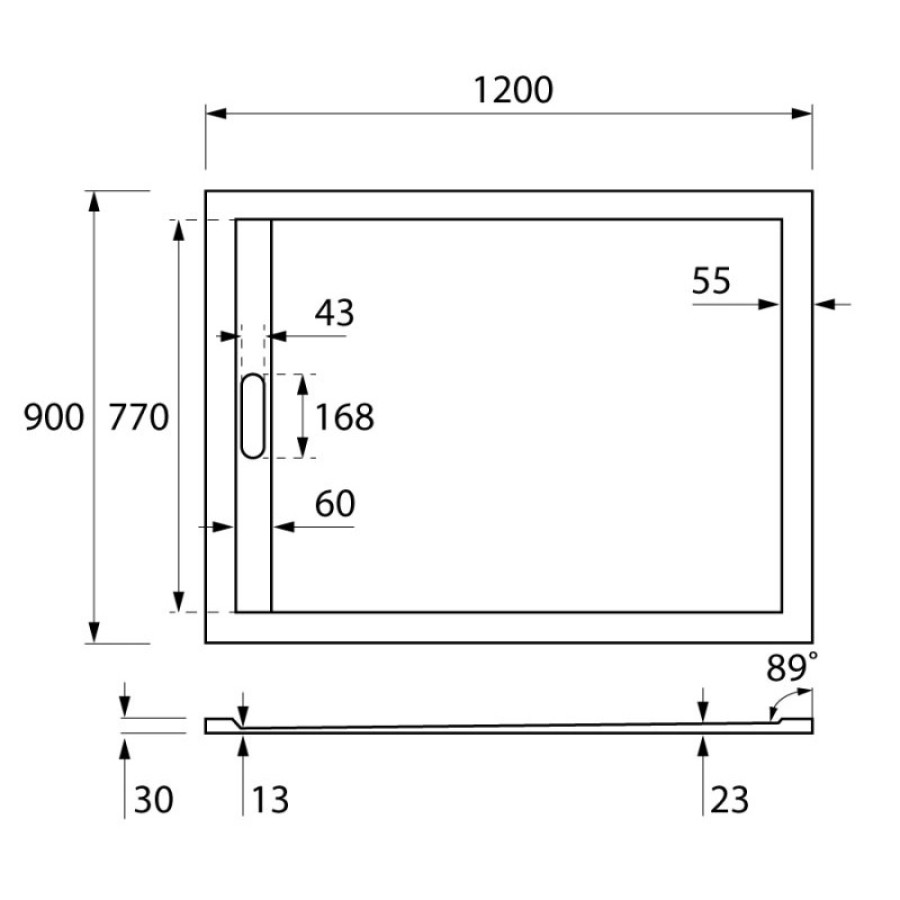 Панель для поддона Cezares TRAY-AS-AH-120/90-100-SCR