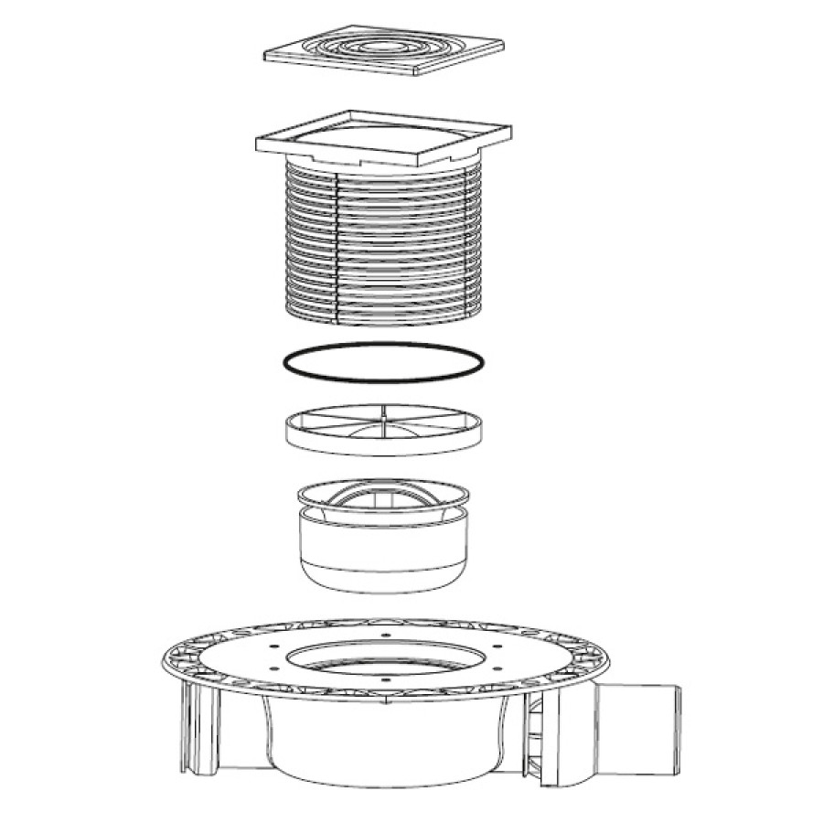 Решетка Tece TECEdrainpoint S 3660007 quadratum с монтажным элементом