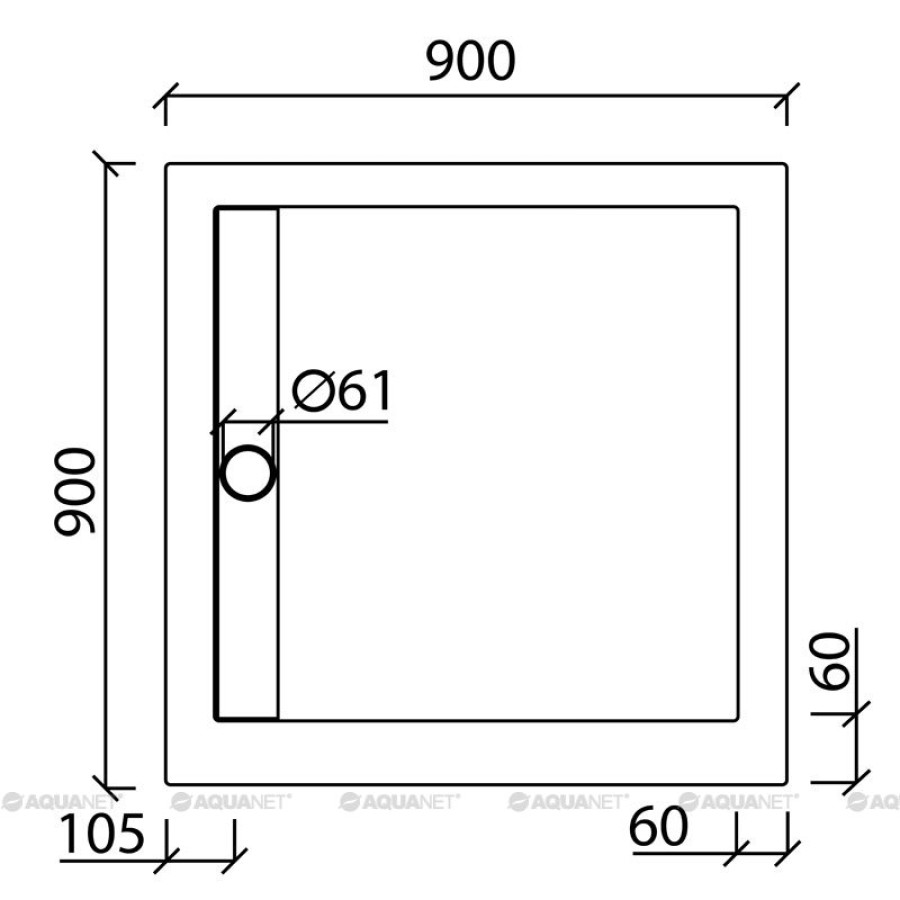 Панель для поддона Aquanet Gamma Stone Lite 00199677 90x90