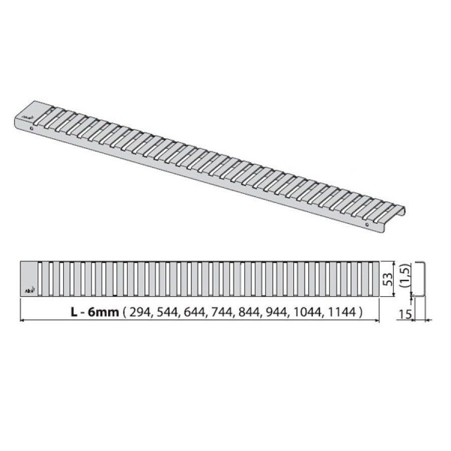 Решетка AlcaPlast Line LINE-950L хром глянцевый