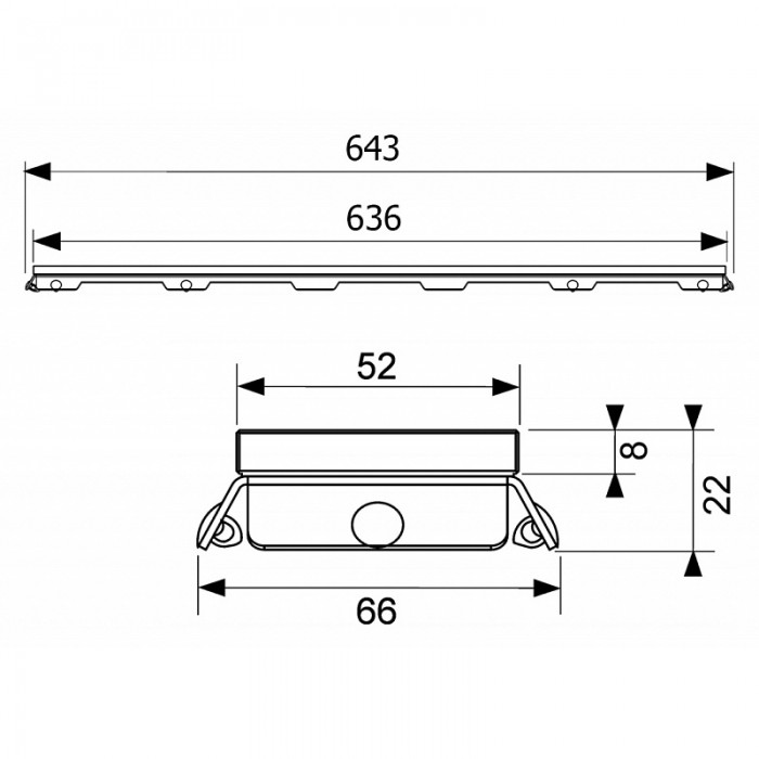 Решетка Tece TECEdrainline 600790 70 стекло зеленое