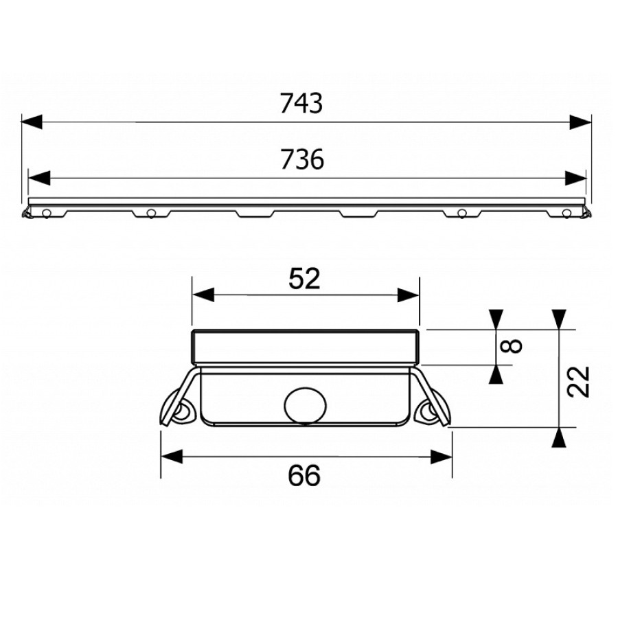 Решетка Tece TECEdrainline 600890 80 стекло зеленое